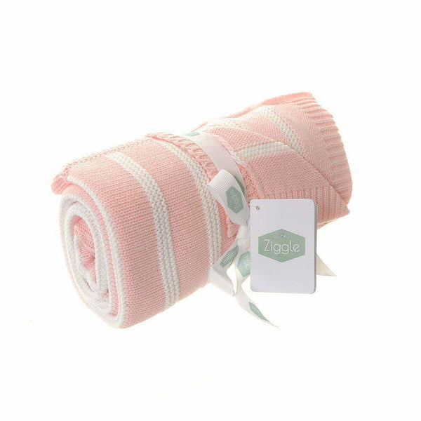 Pink and White Stripes Blanket - Wee Bambino