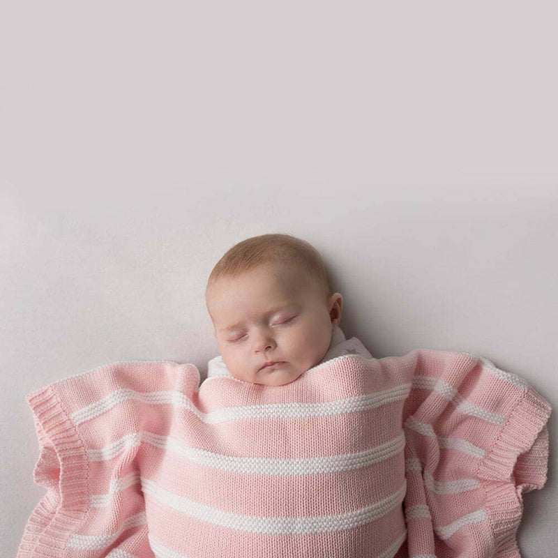 Pink and White Stripes Blanket - Wee Bambino