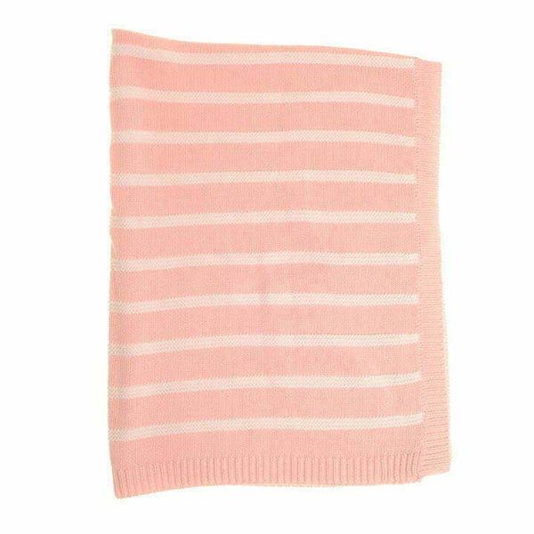 Pink and White Stripes Blanket - Wee Bambino