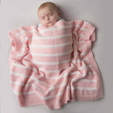 Pink and White Stripes Blanket - Wee Bambino