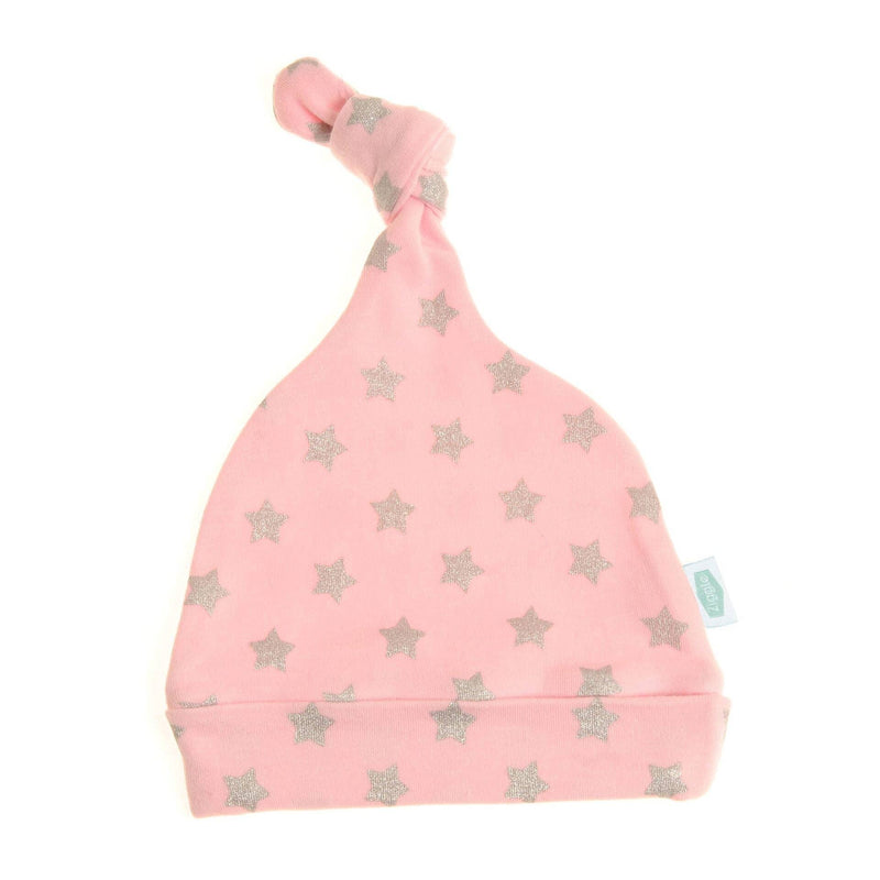 Pink With Silver Glitter Stars Hat - Wee Bambino