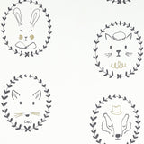 Portraits Wallpaper - Black/White/Gold - Wee Bambino