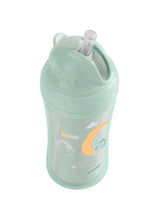 PP Cup With Silicone Straw 220ml Moony Me (pink or mint) - Wee Bambino
