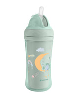 PP Cup With Silicone Straw 220ml Moony Me (pink or mint) - Wee Bambino
