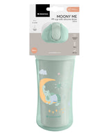 PP Cup With Silicone Straw 220ml Moony Me (pink or mint) - Wee Bambino