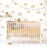 Rainbows Wallpaper - Mustard/Rose - Wee Bambino