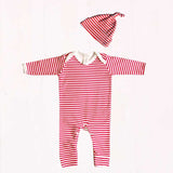 Red & White Stripe Print Baby Outfit Set - Wee Bambino