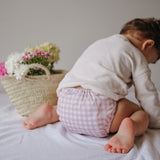 Rose Gingham - One Size All - In - One Reusable Cloth Nappy - Wee Bambino