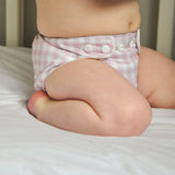 Rose Gingham - One Size All - In - One Reusable Cloth Nappy - Wee Bambino