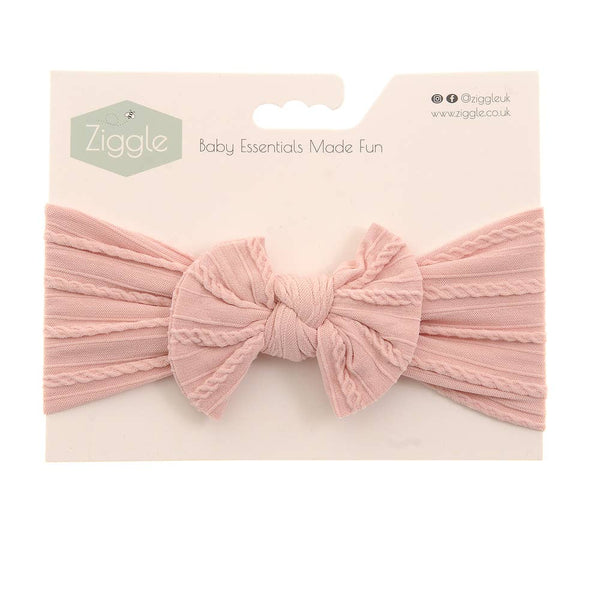Rose Pink Top Bow Turban Headband - Wee Bambino