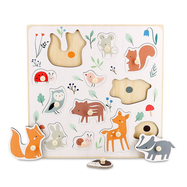 Sarah Betz Forest Animals Peg Puzzle - Wee Bambino