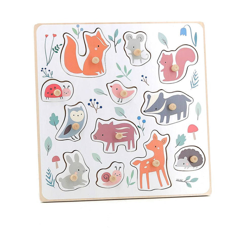 Sarah Betz Forest Animals Peg Puzzle - Wee Bambino