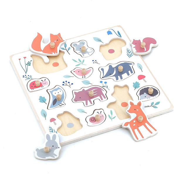 Sarah Betz Forest Animals Peg Puzzle - Wee Bambino