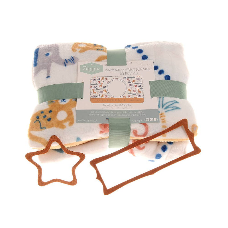 Savanna Animals Safari Milestone Blanket - Wee Bambino
