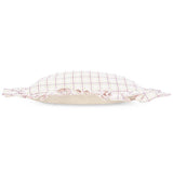 Square Linen Frill Cushion - Pink Check - Wee Bambino