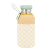 Stainless Steel Bottle & Insulation Sleeve - Yellow Checkerboard - Wee Bambino