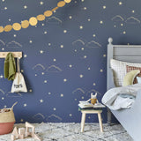 Starry Sky Wallpaper - Indigo/Gold - Wee Bambino