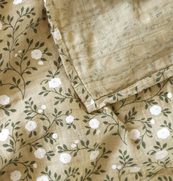 Swaddles/Muslin cloth set of 2: blossom - dark sage - Wee Bambino