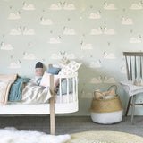 Swans Wallpaper - Mint - Wee Bambino