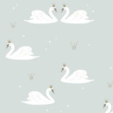 Swans Wallpaper - Mint - Wee Bambino