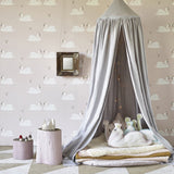 Swans Wallpaper - Pale Rose - Wee Bambino