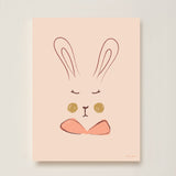 Sylvie Rabbit Art Print - Coral - Wee Bambino