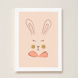 Sylvie Rabbit Art Print - Coral - Wee Bambino