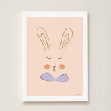 Sylvie Rabbit Art Print - Lilac - Wee Bambino