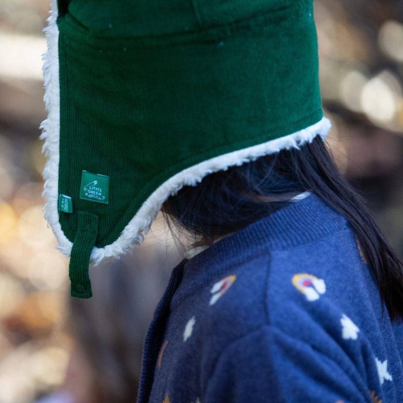 Vintage Green Sherpa Fleece Cosy Hat - Wee Bambino