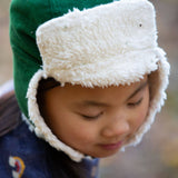 Vintage Green Sherpa Fleece Cosy Hat - Wee Bambino