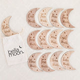Wooden Month - by - Month Baby Milestone Set - Wee Bambino
