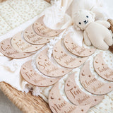Wooden Month - by - Month Baby Milestone Set - Wee Bambino