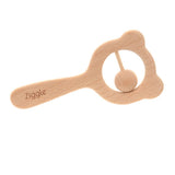 Wooden teether and rattle - blush - Wee Bambino
