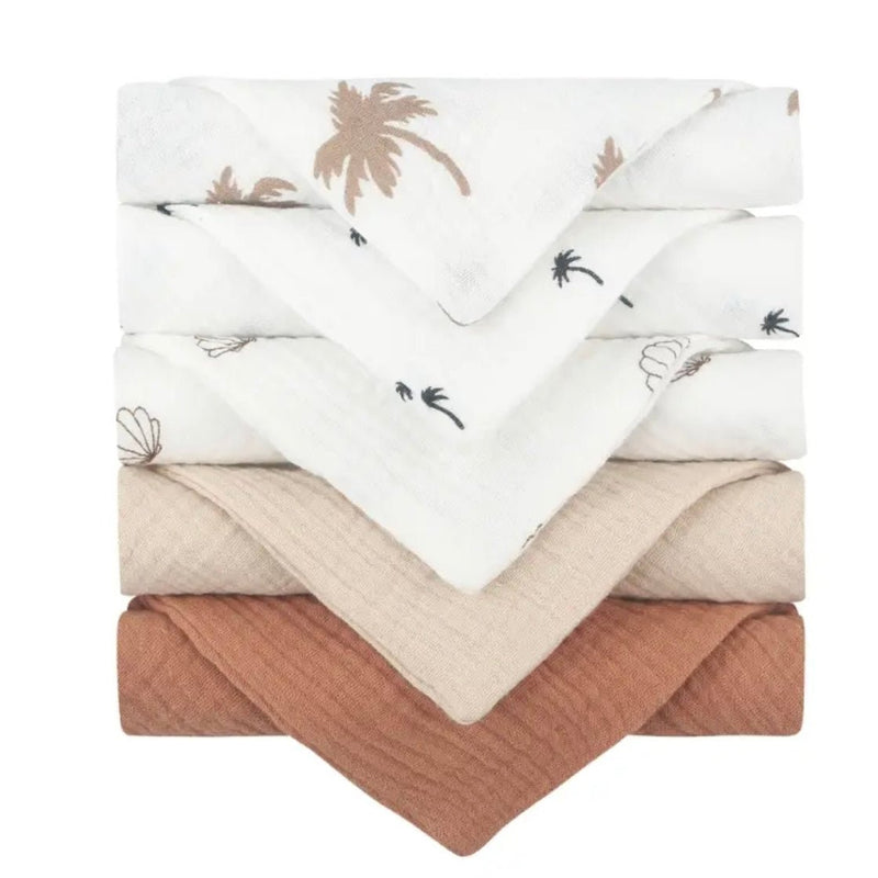 5 Pack Small Muslins - Palm Trees - Wee Bambino