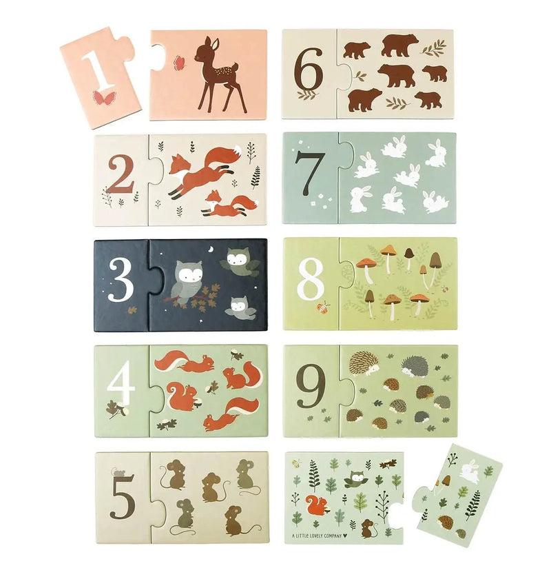 Counting puzzle//match and count: Forest friends - Wee Bambino