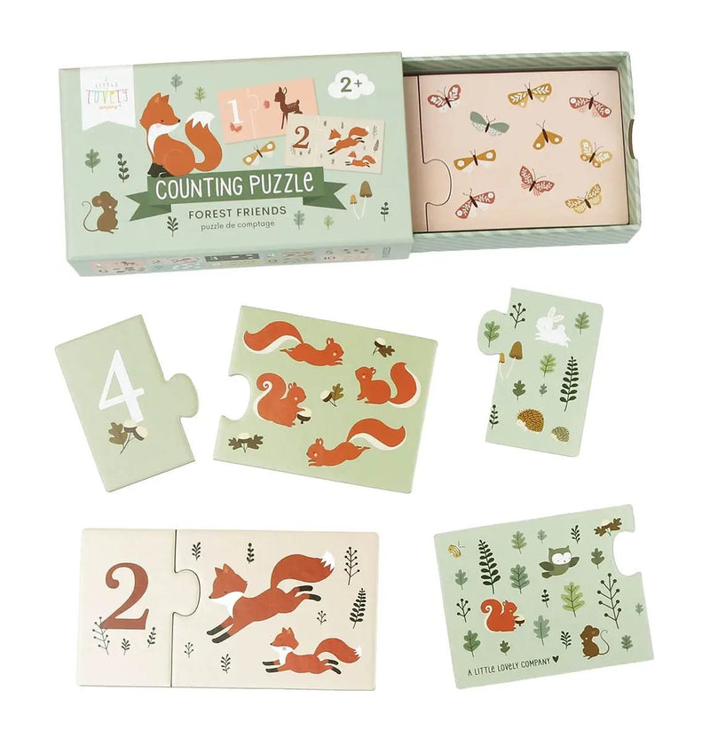 Counting puzzle//match and count: Forest friends - Wee Bambino