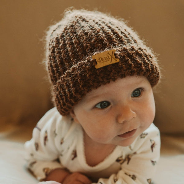 Hand-Knit Baby Beanie Hat - Wee Bambino