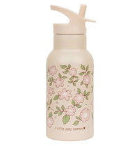 Kids Stainless Steel Drink/Water Bottle: Blossoms - Pink (Personalise)