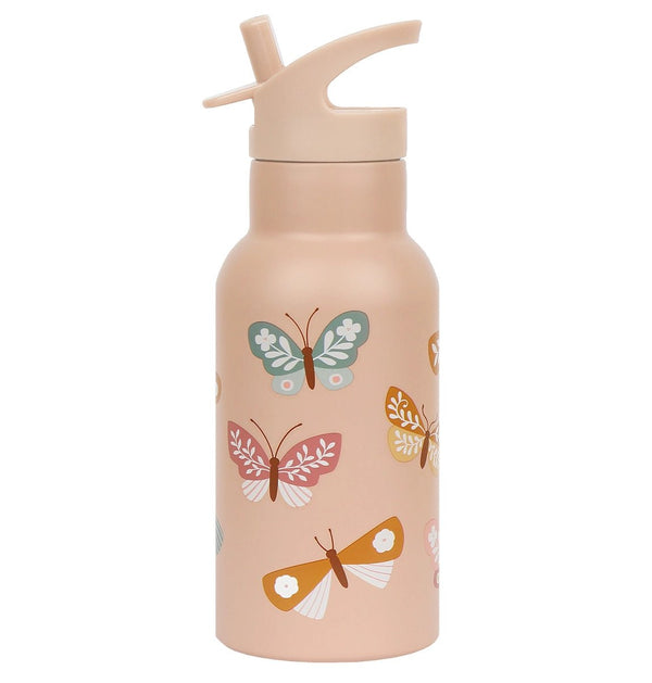 Kids Stainless Steel Drink/Water Bottle: Butterflies - Wee Bambino