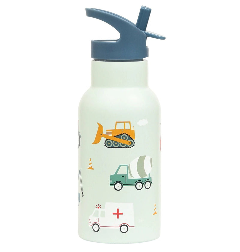 Kids Stainless Steel Drink/Water Bottle: Vehicles, Cars - Wee Bambino