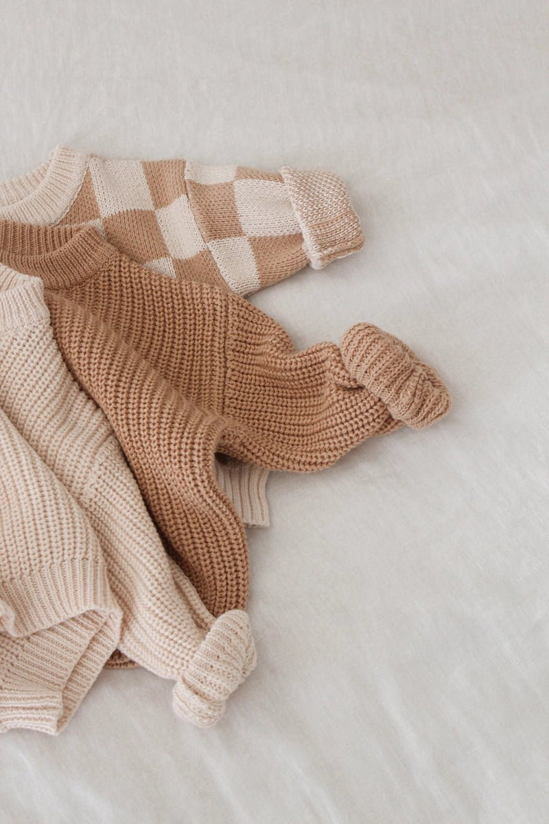 Organic Basic Knit Oversized Sweater - Milk - Wee Bambino
