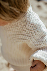 Organic Basic Knit Oversized Sweater - Milk - Wee Bambino