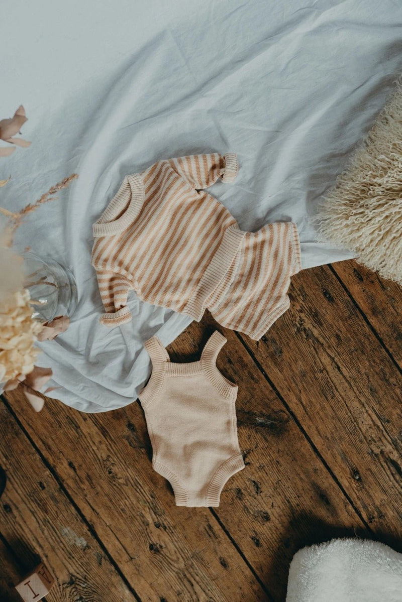 Organic Knitted Bodysuit - Milk - Wee Bambino