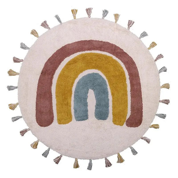 RAINBOW children's rug with tassels - Wee Bambino