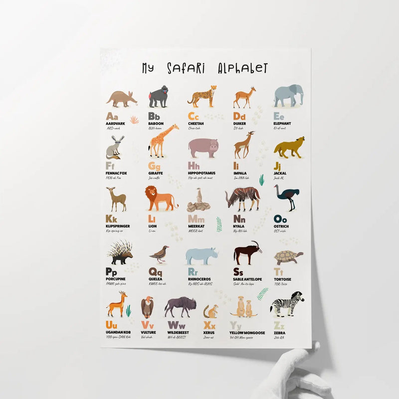 Safari Alphabet Print | Safari Decor | Educational Wall Art - Wee Bambino
