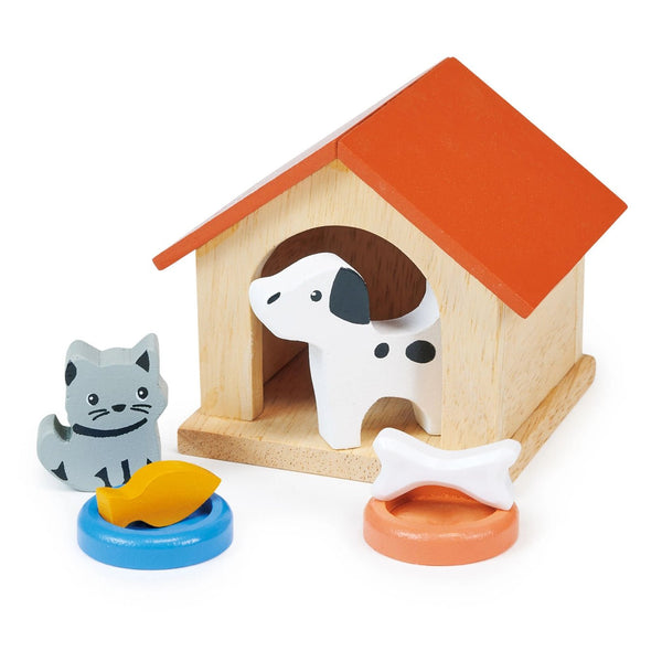 Wooden Toy Dog & Cat Pet Set For Kids - Wee Bambino