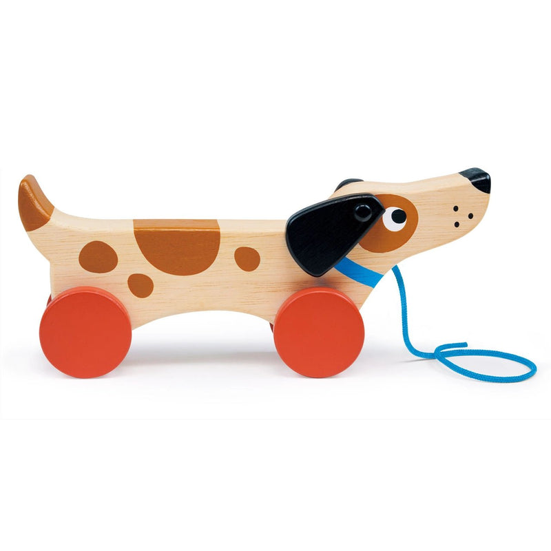 Wooden Toy Puppy On Wheels For Kids - Wee Bambino